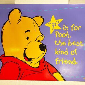 DISNEY WINNIE THE POOH PLACEMAT - "'P' IS FOR POOH, THE BEST KIND OF FRIEND."